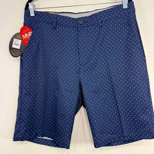 Greg Norman ML75 Microlux Navy Blue White Dot Performance Stretch Shorts NEW